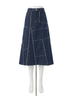 FRAME Blue Patchwork Skirt in Hemlock Size 26 - photo 1