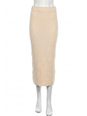 Minkpink Layla Ribbed Midi Skirt in White (view 1)