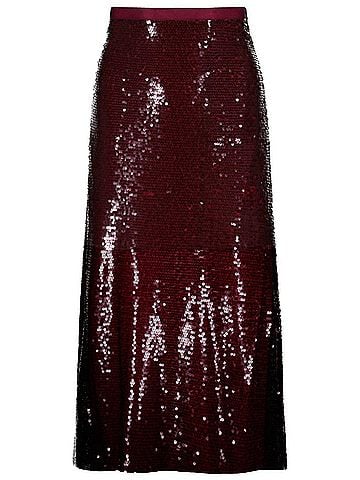 Bishop + Young Sublime Slip Sequin Skirt in Scarlet (view 1)