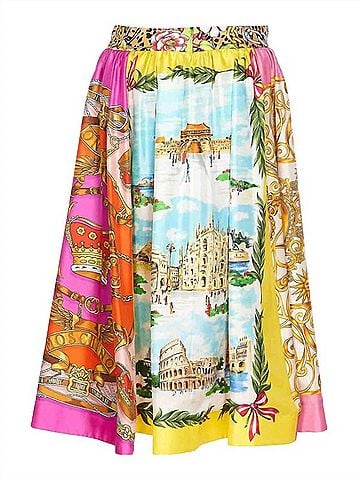 Moschino Women's Scarf Print Skirt in Multi (view 2)