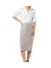 Ann Mashburn Solid Silver Pull-On Midi Skirt in Silver Sequin Size L - photo 2