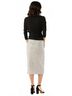 Ann Mashburn Solid Silver Pull-On Midi Skirt in Silver Sequin Size L - photo 4