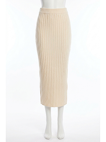 Minkpink Layla Ribbed Skirt in Off White (view 1)