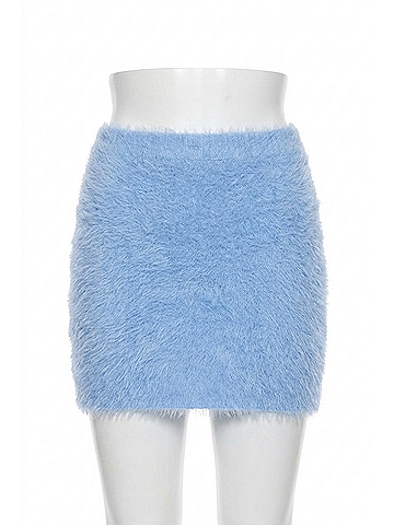 Minkpink Elidi Knit Mini Skirt in Light Blue (view 1)