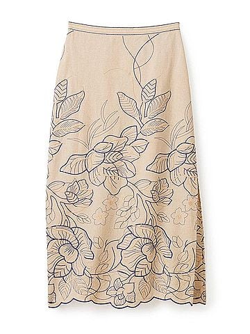 Cartolina Nantucket Cypress Skirt in Natural Linen (view 1)