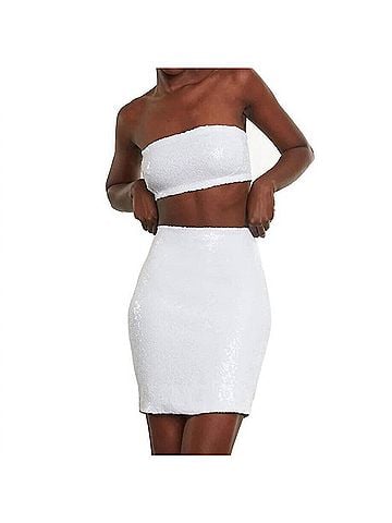 Commando Sequin Mini Skirt in White (view 2)