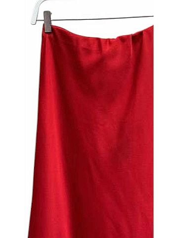 Venti6 Women's Charly Solid Silky Satin Maxi Skirt in Red (view 2)