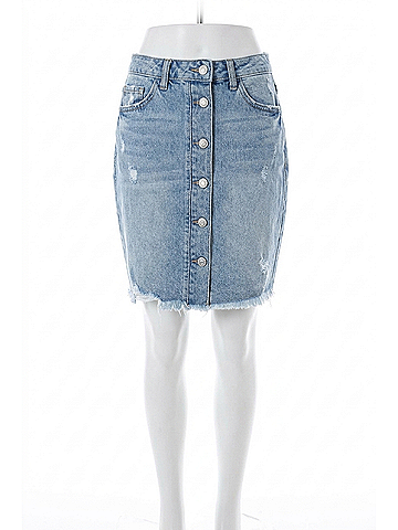 KANCAN JEANS Women's A-Line Skirt in Light Denim (view 1)