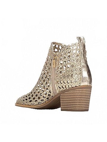 XTI Women's Microfiber Casual Ankle Boots in Gold (view 2)