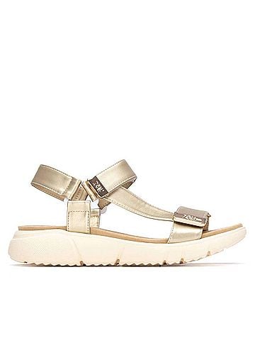 XTI Women's Faux Leather Strap Sandals in Gold (view 1)