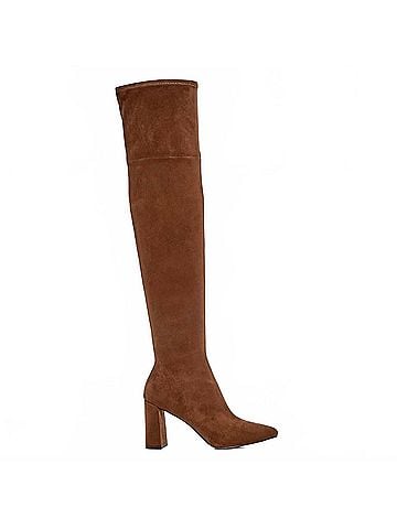 Jeffrey Campbell Women's Parisah 2 Boot Over The Knee Heeled Boot in Brown Suede (view 1)