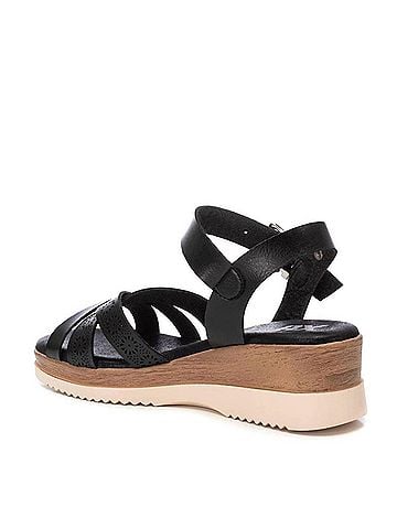 XTI Women's Wedge Sandals in Black (view 2)