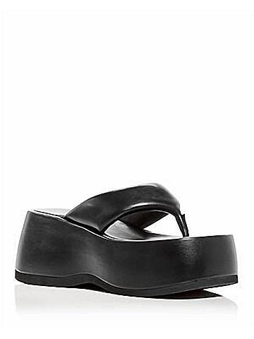 Jeffrey Campbell Women's Crybaby Platform Wedge Thong Sandals in Black (view 1)