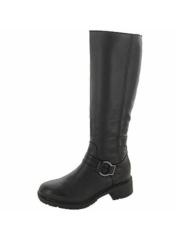 Clarks Women's Hearth Rae Boots in Black Leather (view 2)