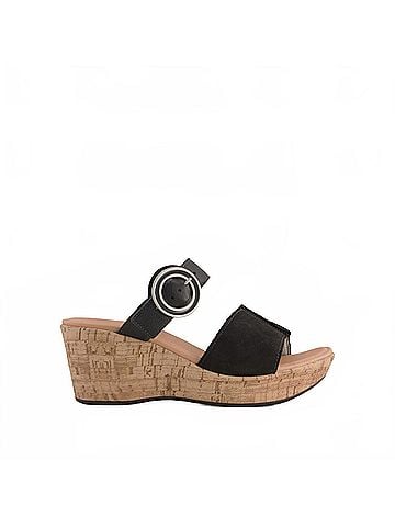 Naot Women's Breezy Wedge Sandal in Black Nna (view 1)