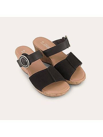 Naot Women's Breezy Wedge Sandal in Black Nna (view 2)
