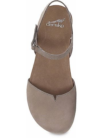 Dansko Women's Rowan Closed Toe Sandal in Taupe Milled Nubuck (view 2)