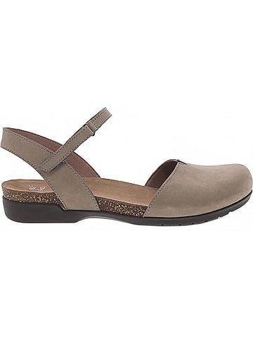 Dansko Women's Rowan Closed Toe Sandal in Taupe Milled Nubuck (view 1)