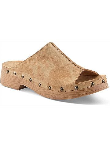Spring Step Women's Emberlyn Clog Mule in Beige Suede (view 1)