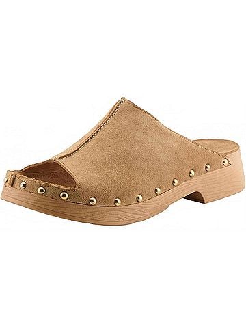 Spring Step Women's Emberlyn Clog Mule in Beige Suede (view 2)