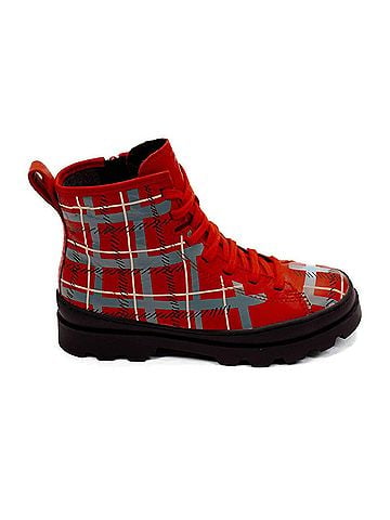 Camper Girl's Brutus Leather Boot in Red (view 1)