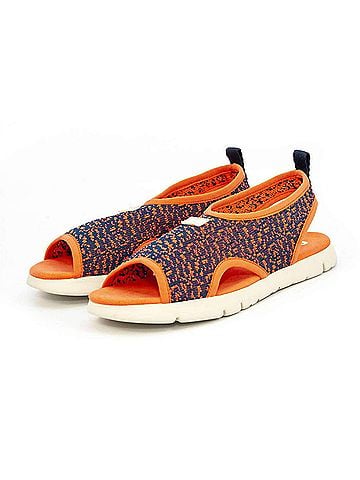 Camper Girl's Mira Sandals in Blue/Orange (view 2)