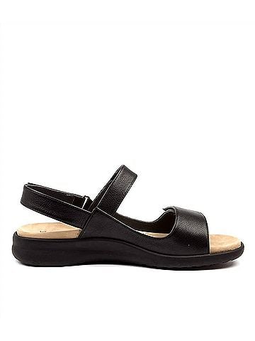 Ziera Women's Benji Sandals in Black Sole Leather (view 1)