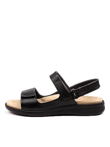 Ziera Women's Benji Sandals in Black Sole Leather (view 2)