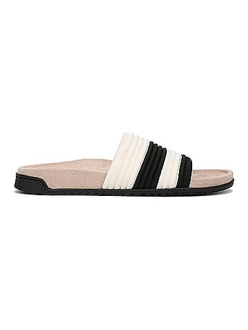 Vionic Women's Evie Knit Sandals in Black/White (view 1)
