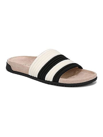 Vionic Women's Evie Knit Sandals in Black/White (view 2)