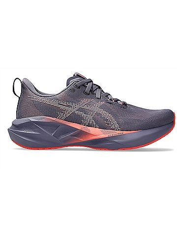 Asics Women's Novablast 5 Running Shoes in Greyish Purple/Coral Reef (view 1)