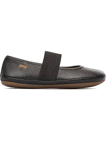 Camper Girls' Right Ballerina Flats in Sella Negro (view 1)