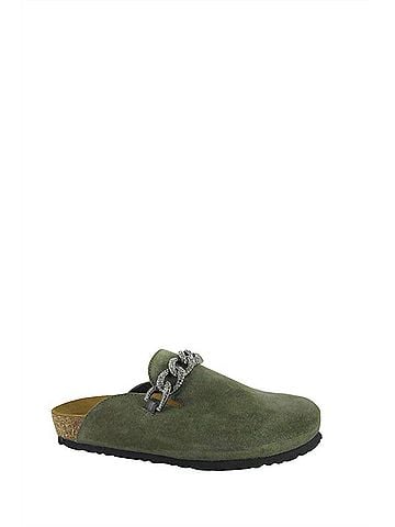 Naot Women's Memphis Clog in Oily Olive Suede (view 1)