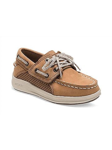 Sperry Top Sider Boy's Gamefish Jr Slip Ons in Dark Tan (view 1)