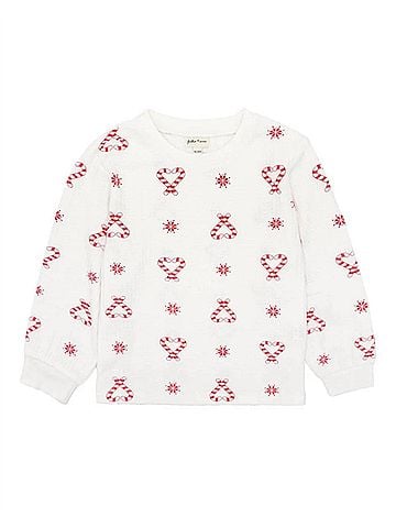 Feather 4 Arrow Girls Anna Candy Cane Top in Ivory (view 1)