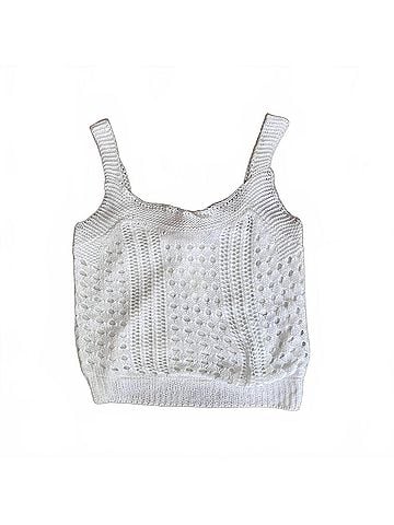 Vintage Havana Girl's Kid Knit Tank Top in White (view 1)
