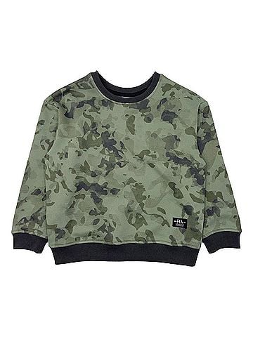 Feather 4 Arrow Ryder Camo Sweatshirt in Oil Green (view 2)