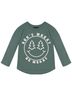 Tiny Whales Graphic Green Kid's Be Merry Raglan Tee 5 Mo in Forest Size 3-6 mo - photo 1