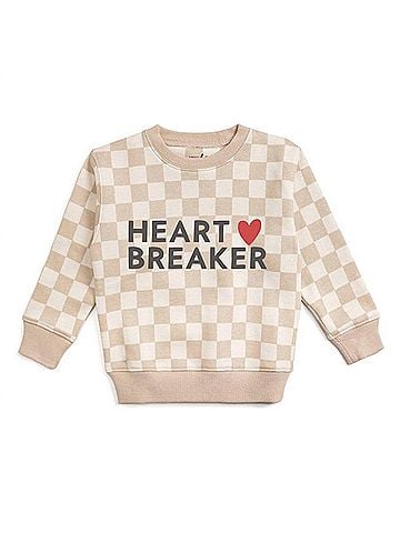 SWEET wink Kid's Heartbreaker Checkered Sweatshirt in Natural (view 1)