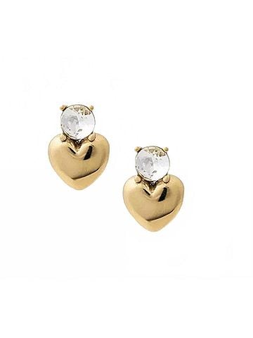 Bracha Heart Of Gold Studs in Gold (view 1)