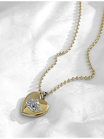 Boys Lie Angel Rhodium Locket in Gold (view 2)