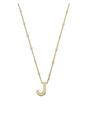 Kendra Scott Women's Letter J Pendant Necklace in Gold Metal (view 1)
