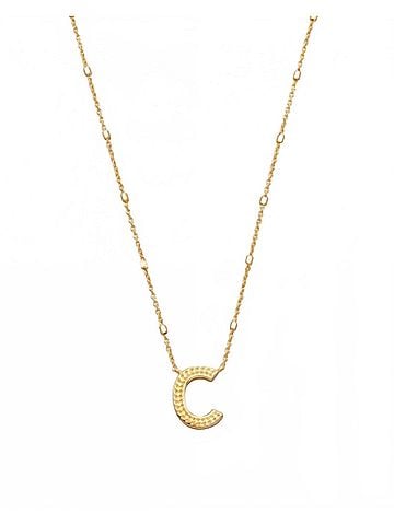 Kendra Scott Women's Letter C Pendant Necklace in Gold Metal (view 1)