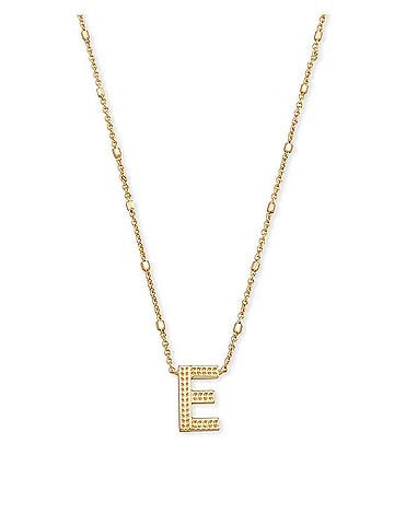 Kendra Scott Women's Letter E Pendant Necklace in Gold Metal (view 1)