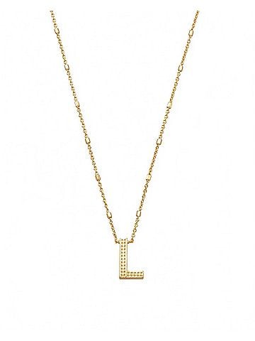 Kendra Scott Women's Letter L Pendant Necklace in Gold Metal (view 1)