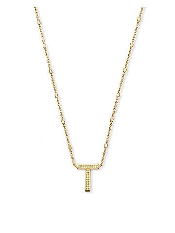 Kendra Scott Women's Letter T Pendant Necklace in Gold (view 1)
