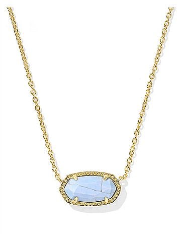 Kendra Scott Women's Signature Necklace With Elisa Pendant in Gold - Variegated Light Blue (view 1)