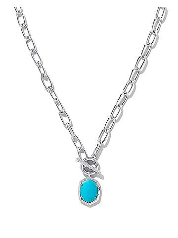 Kendra Scott Women's Daphne Convertible Link And Chain Necklace in Variegated Turquoise Magnesite (view 1)