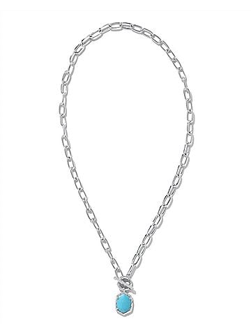 Kendra Scott Women's Daphne Convertible Link And Chain Necklace in Variegated Turquoise Magnesite (view 2)