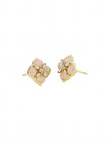 Kendra Scott Women's Dira Stone Stud Earrings in Pink (view 1)